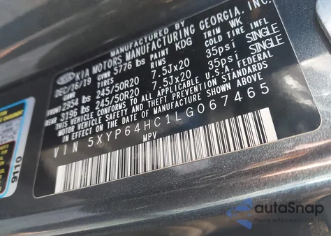 2020 Kia Telluride S from USA, damaged, VIN 5XYP64HC1LG067465